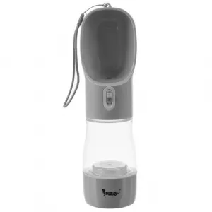 JAKS Fľaša pre psov 2v1 - 300 ml sivá