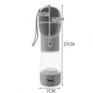 JAKS Fľaša pre psov 2v1 - 300 ml sivá