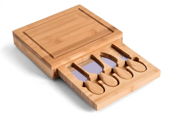 Bambusová doska na syr WARNA 22 cm + nože
