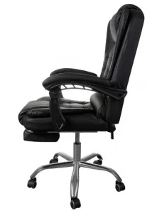 JAKS Kancelárske kreslo polohovateľné eko koža čierne BOSS