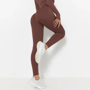 Legínovo Push-up legíny brown light Veľkosť: M