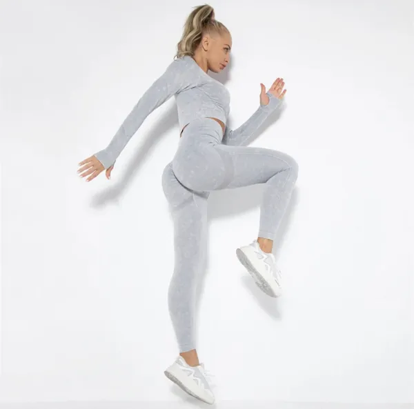 Legínovo Push-up biely set marble Veľkosť: M