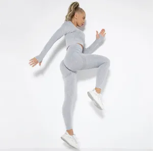 Legínovo Push-up biely set marble Veľkosť: M