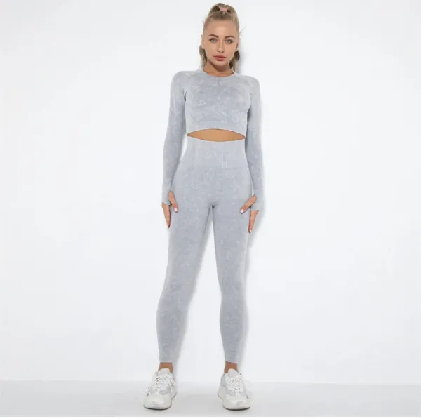 Legínovo Push-up biely set marble Veľkosť: M