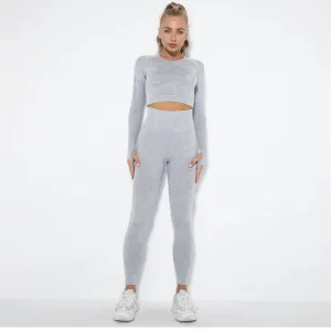 Legínovo Push-up biely set marble Veľkosť: M