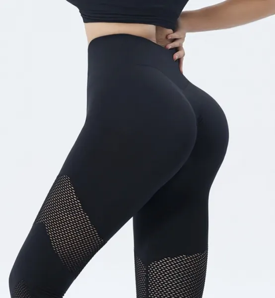 Legínovo Push-up legíny sieťované čierne Veľkosť: M