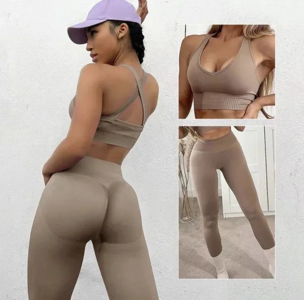 Legínovo Push-up hnedý set Evelyn Veľkosť: M
