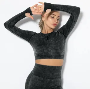 Legínovo Push-up čierny set marble Veľkosť: S