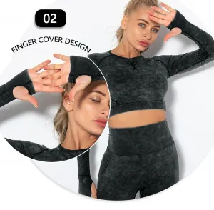 Legínovo Push-up čierny set marble Veľkosť: S