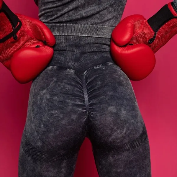 Legínovo Push-up čierny set marble Veľkosť: S