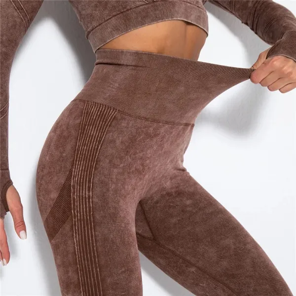 Legínovo Push-up hnedý set marble Veľkosť: M