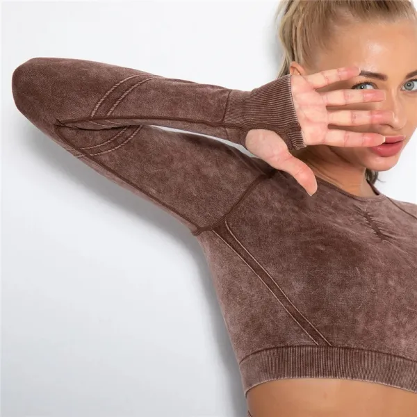 Legínovo Push-up hnedý set marble Veľkosť: M