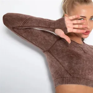 Legínovo Push-up hnedý set marble Veľkosť: M