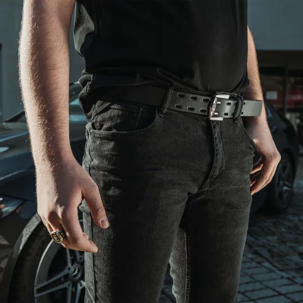 Kožený opasok Angry Beards Veľkosť: 110 cm (od stredu)