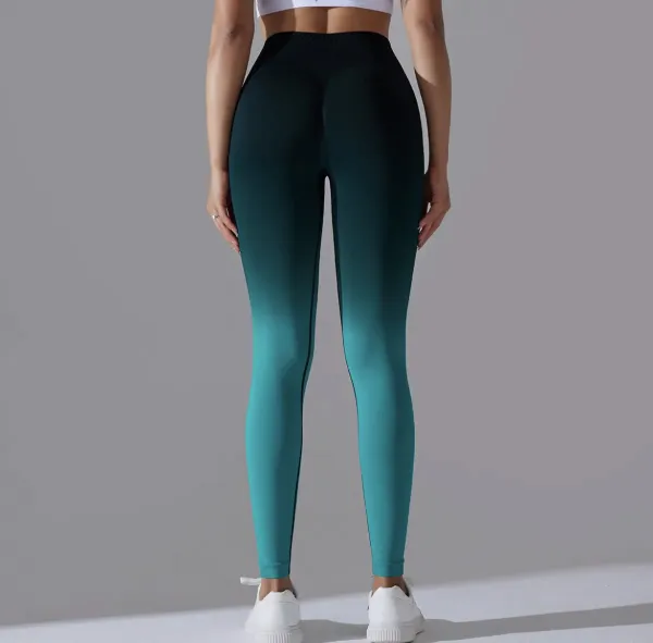 Push-up ombre legíny čierno-zelené Veľkosť: M