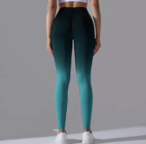 Push-up ombre legíny čierno-zelené Veľkosť: M