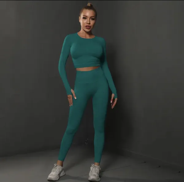 Legínovo Push-up fitness set svetlo zelený Veľkosť: S
