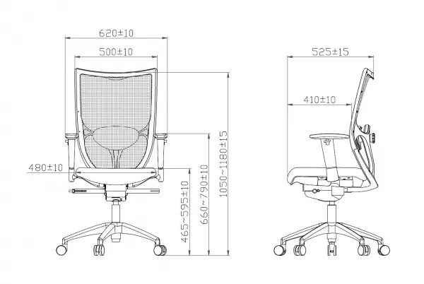 Záťažové kreslo 777 NRP / Mesh / 160 kg, čierna