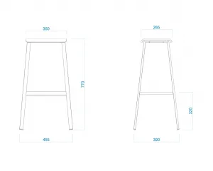 Danker Barová stolička KD Stool Farba konštrukcie: Biela