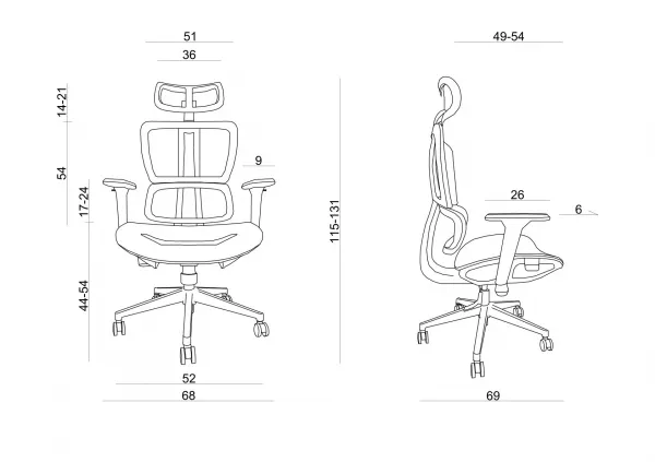 Ergonomická kancelárska stolička Uniq Prevedenie: Čalúnený sedák
