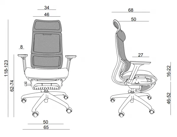 Ergonomická kancelárska stolička Space Full Mesh