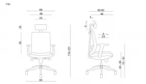 Ergonomická kancelárska stolička s hlavovou opierkou EDGE 1