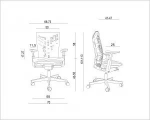 Ergonomická stolička Yura Farba opierky: Biela/Šedá