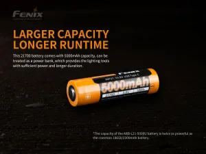 FENIX 21700 5000 mAh s USB-C (Li-Ion) nabíjací akumulátor