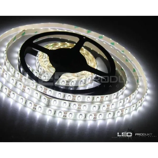 LEDprodukt 5m LED pásik 60LED/m vodeodolný SMD2835 4,8W/m studená biela IP65 12V