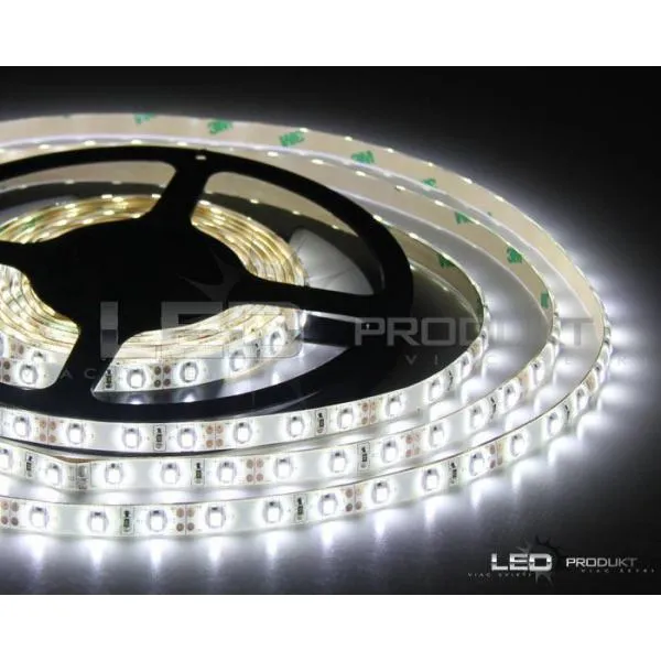 LEDprodukt 5m LED pásik 60LED/m vodeodolný SMD2835 4,8W/m studená biela IP65 12V