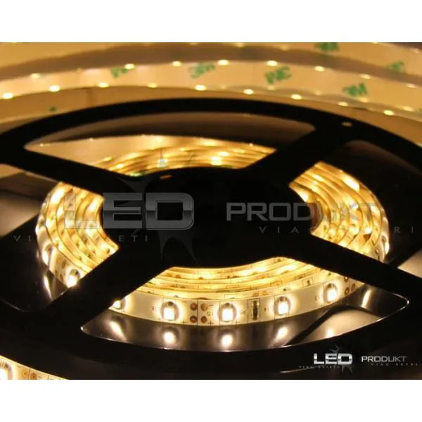 LEDprodukt 5m LED pásik 60LED/m vodeodolný SMD2835 4,8W/m teplá biela IP65 12V