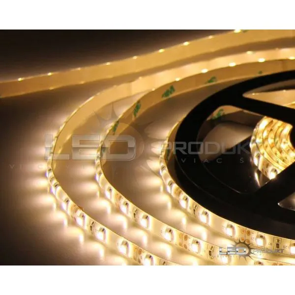 LEDprodukt 5m LED pásik 60LED/m vodeodolný SMD2835 4,8W/m teplá biela IP65 12V