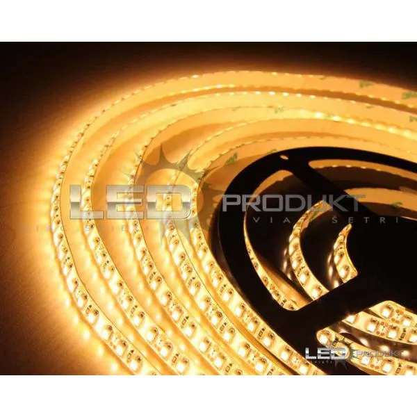 LEDprodukt 5m LED pásik 120LED/m vodeodolný SMD2835 9,6W/m teplá biela IP65 12V
