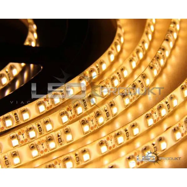 LEDprodukt 5m LED pásik 120LED/m vodeodolný SMD2835 9,6W/m teplá biela IP65 12V