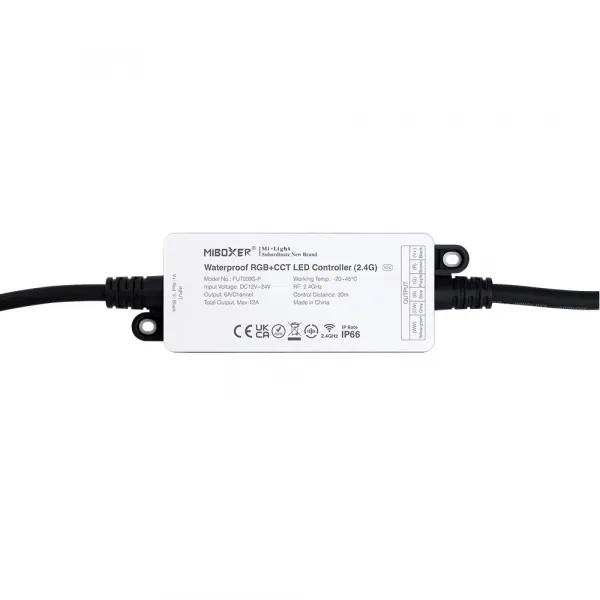 LEDprodukt LED prijímač RGB + DUAL WHITE vodeodolný IP66 - 2,4GHz (FUT039S-P)
