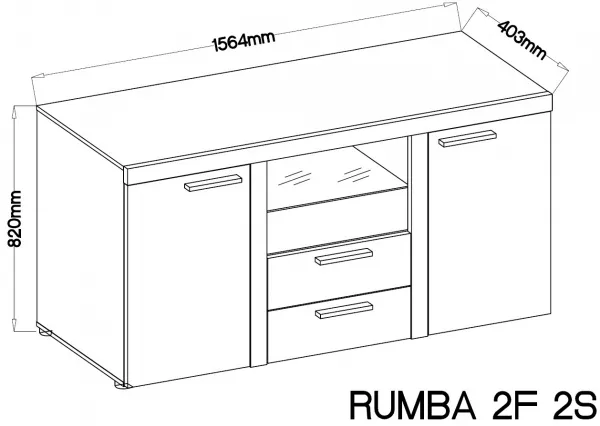 Komoda RUMBA Farba: dub sonoma