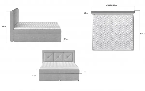 Boxspring Idris Látka: Dora 96, Rozmer: 140 x 200