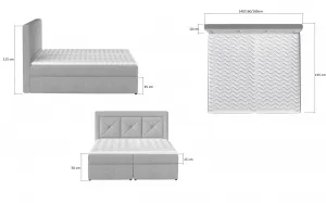 Boxspring Idris Látka: Dora 96, Rozmer: 140 x 200