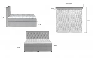 Boxspring Loree Látka: Dora 96, Rozmer: 140 x 200