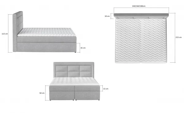 Boxspring Vivre Látka: Kronos 19, Rozmer: 140 x 200