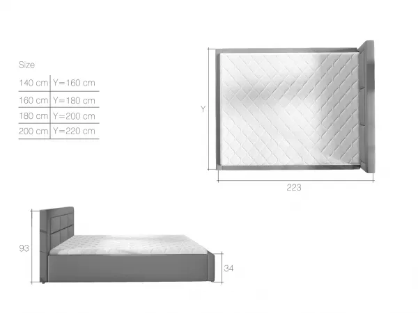 Posteľ Rosano Látka: Soft 33, Rozmer: 200 x 200