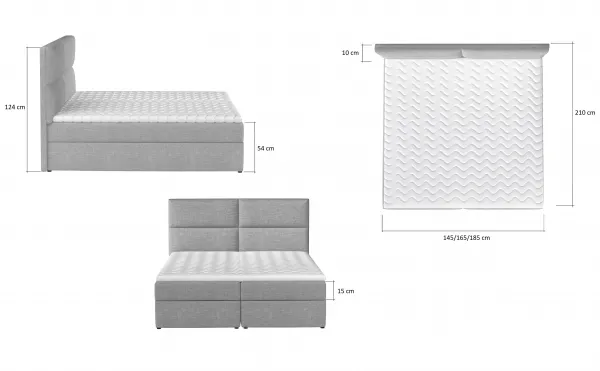 Boxspring Amber Látka: Soft 11, Rozmer: 140 x 200