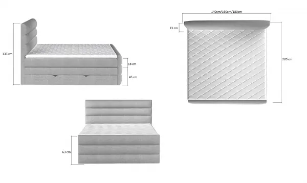 Boxspring Cande Látka: Soft 11, Rozmer: 140 x 200