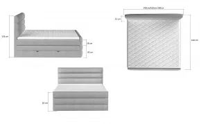 Boxspring Cande Látka: Soft 11, Rozmer: 140 x 200