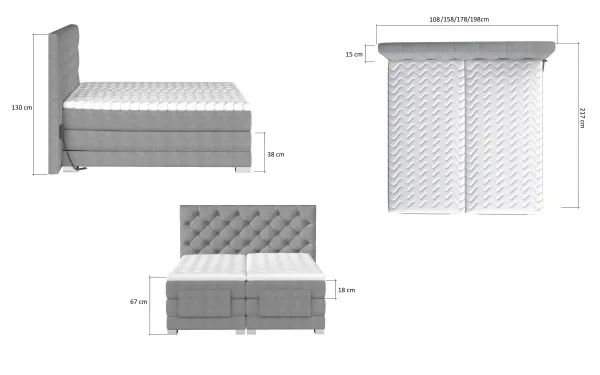 Boxspring Clover Látka: Kronos 19, Rozmer: 140 x 200