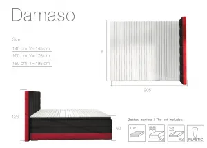 Boxspring Damaso Látka: Rivera 59/ Rivera 100, Rozmer: 140 x 200