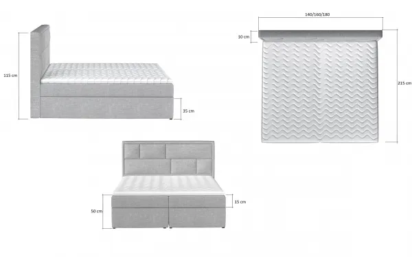 Boxspring Meron Látka: Dora 96, Rozmer: 140 x 200