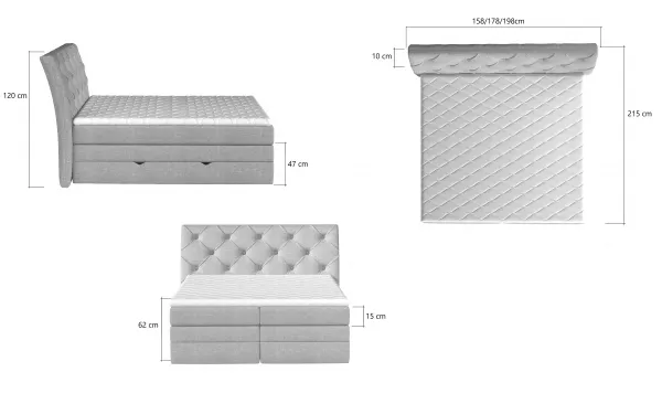 Boxspring Mirabel Látka: Kronos 06, Rozmer: 140 x 200
