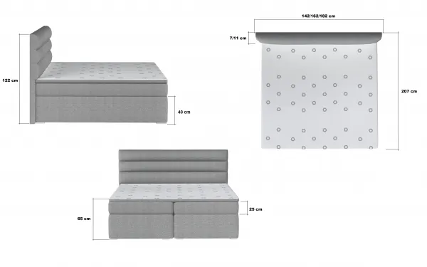 Boxspring Softy Látka: Monolith 77, Rozmer: 180 x 200