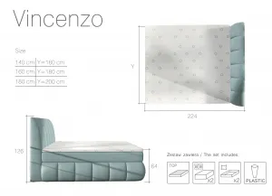 Boxspring Vincenzo Látka: Soft 11, Rozmer: 140 x 200